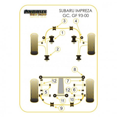 Silemblock Powerflex Black Trapecio Trasero Subaru (2 Piezas)