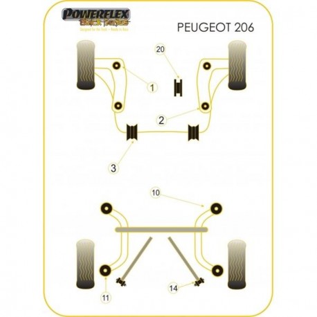 Silemblock Powerflex Black Motor Trasero Peugeot 206 65mm (1 Pieza)