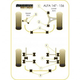 Silemblock Powerflex Black Eje Trasero Alfa Romeo 147 / 156 / GT (2 Piezas)