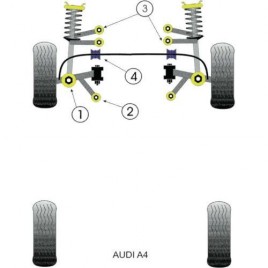 Silemblock Powerflex Brazo Superior Delantero Audi A4 (4 Piezas)
