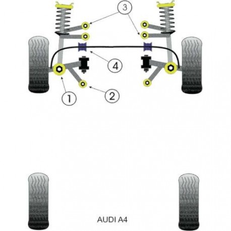 Silemblock Powerflex Brazo Superior Delantero Audi A4 (4 Piezas)