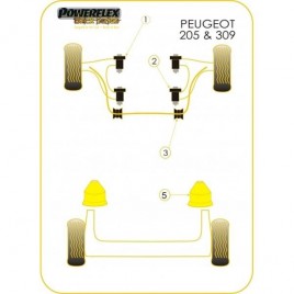 Silemblock Powerflex Black Barra Estabilizadora 17mm Peugeot 205 / 309 GTI (2 Piezas)