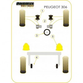 Silemblock Powerflex Black Trasera Trapecio Delantero Peugeot 306 (2 Piezas)