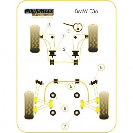 Silemblock Powerflex Black Trapecio Trasero BMW E46 (2 Piezas)