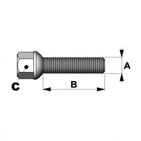 Bulón Esféricos 12x150mm Longitud 45mm Cabeza 17mm