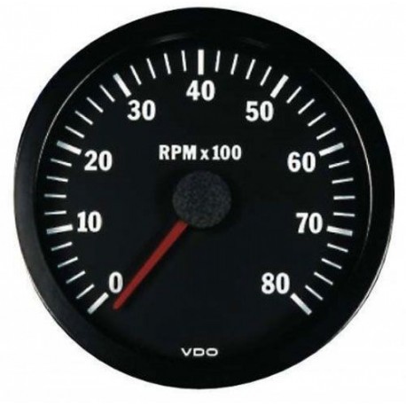 Cuenta-Vueltas VDO 10000 Trs/Min Diámetro 80 Fondo Negro 12V Programable