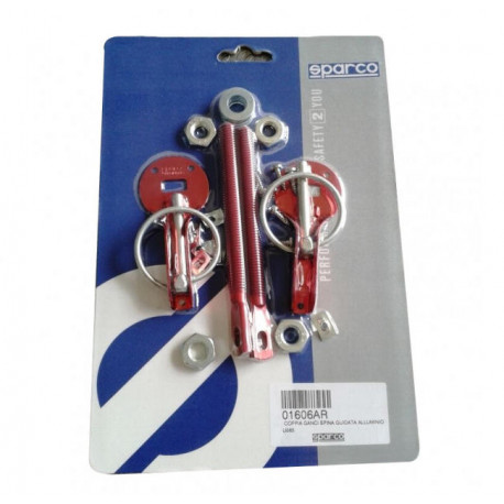 Ganchos Capot Dakar Sparco Alu Rojo