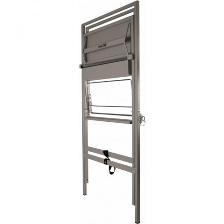 Puesto de trabajo plegable gris