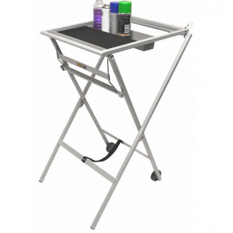 Puesto de trabajo plegable gris