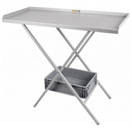 Mesa plegable acero gris