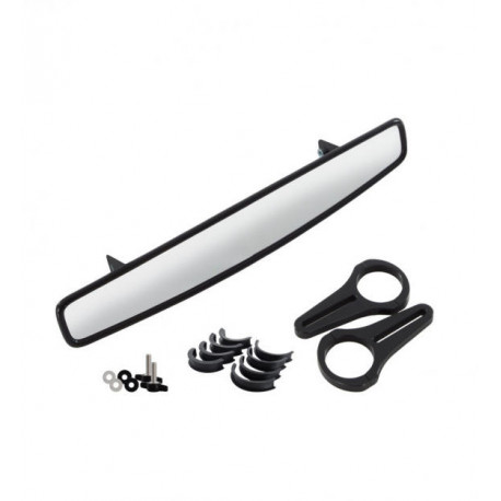 Retrovisor interior gran angulo 15 pulgadas en aluminio, vidrio y ABS, vendido con soporte diámetro 50,8mm y kit reducción