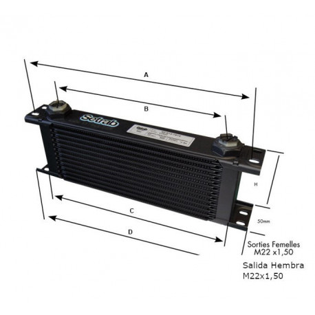 Radiador Aceite Setrab 34 Filas M22x150