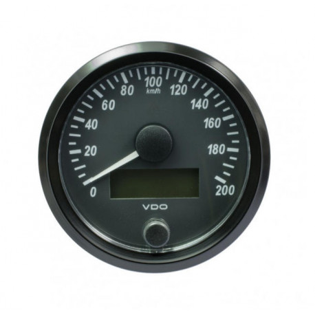 Velocímetro VDO Singleviu Diámetro 80 Fondo Negro 200Km/h