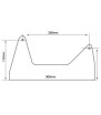 Fijaciones laterales bajas GT2i Club acero negro 3mm 360mm
