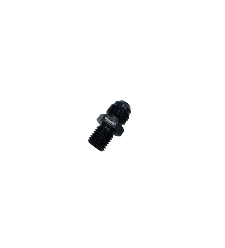 Adaptador OBP macho/macho M14X150-JIC en aluminio negro