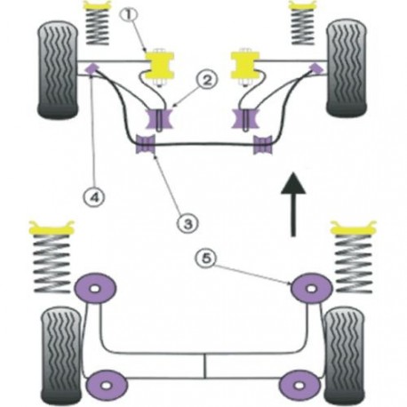 Silemblock Powerflex Trapecio Trasero Citroën AX Diesel Gasolina 12mm (4 Piezas)