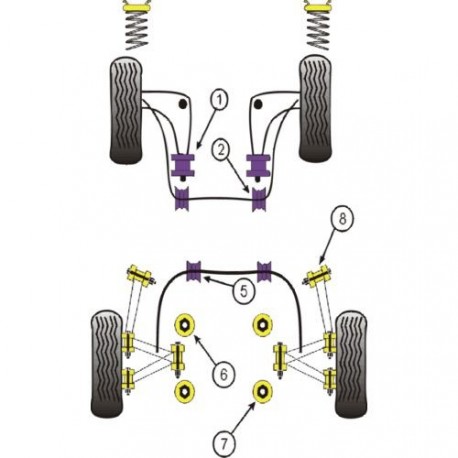 Silemblock Powerflex Delantero Trapecio Trasero BMW E36 (2 Piezas)