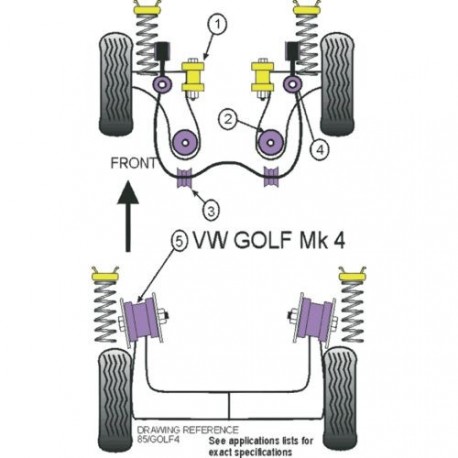 Silemblock Powerflex Barra Estabilizadora Volkswagen Golf 4 23mm (2 Piezas)