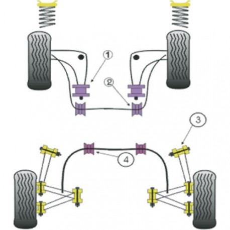 Silemblock Powerflex Trapecio Delantero BMW E46 Diámetro 66mm (2 Piezas)