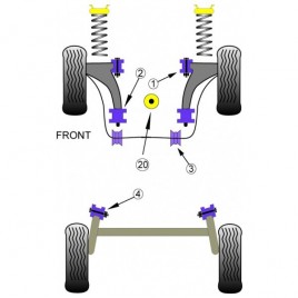 Silemblock Powerflex Trapecio Delantero Seat Después 2002 Trasera (2 Piezas)