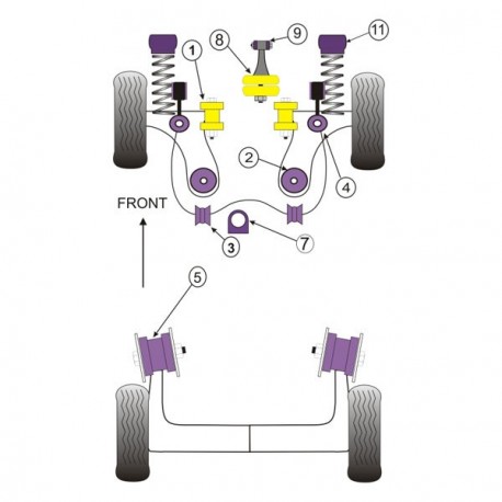 Silemblock Powerflex Tope Superior Volkswagen Golf 4 - Seat Leon 1 (2 Piezas)