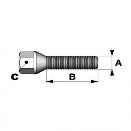 Bulón Cónicos 12x150mm Longitud 32mm Cabeza 17mm